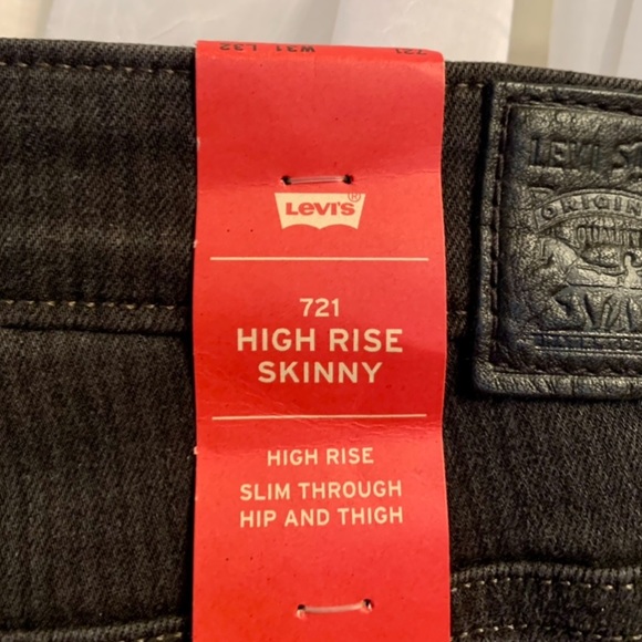 Levi’s 721 High Rise Skinny Black Jeans w/ stripes - Picture 9 of 9